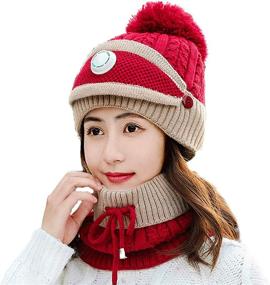 img 2 attached to Fleece Lined Beanie Winter Pompom Outdoor Recreation and Outdoor Clothing