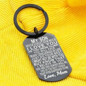 img 1 attached to Never Forget Mother to Son: Inspirational Gift for Birthday and Graduation - Keychain for Teen Boy