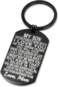 img 4 attached to Never Forget Mother to Son: Inspirational Gift for Birthday and Graduation - Keychain for Teen Boy