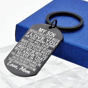 img 2 attached to Never Forget Mother to Son: Inspirational Gift for Birthday and Graduation - Keychain for Teen Boy