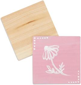 img 1 attached to 🪵 12 Pack Unfinished Wooden Coasters for Crafts, Square with Non-Slip Foam Dot Stickers (3.7 x 3.7 Inches)