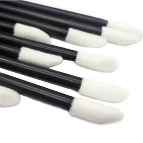 img 3 attached to 💄 500-Piece Disposable Lip Brushes Set - Makeup Brush Applicators for Lipstick, Lip Gloss, and Beauty Tools - Black Color