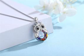 img 1 attached to 🦉 Cute Owl Necklace: Sterling Silver Crystal Pendant, Perfect Gift for Women and Girls