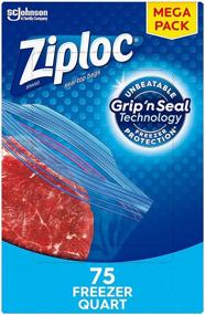 img 4 attached to 🔒 Ziploc Quart Food Storage Freezer Bags with Grip'n Seal Technology, 75 Count - Easier Grip, Open, and Close