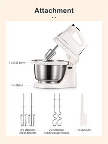 img 1 attached to Cozeemax Stand Mixer: 3 Speed Electric Mixer with Stainless Steel Bowl, Dough Hooks & Beaters - Perfect for Dressings, Frosting, Meringues