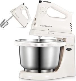 img 4 attached to Cozeemax Stand Mixer: 3 Speed Electric Mixer with Stainless Steel Bowl, Dough Hooks & Beaters - Perfect for Dressings, Frosting, Meringues