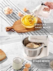 img 3 attached to Cozeemax Stand Mixer: 3 Speed Electric Mixer with Stainless Steel Bowl, Dough Hooks & Beaters - Perfect for Dressings, Frosting, Meringues