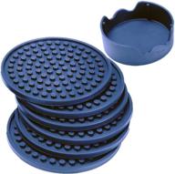 🔵 stylish and functional enkore coasters silicone indigo holder: protect your surfaces in style! logo