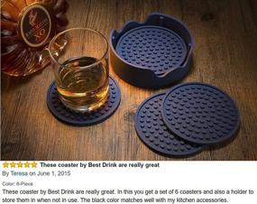 img 2 attached to 🔵 Stylish and Functional Enkore Coasters Silicone Indigo Holder: Protect Your Surfaces in Style!