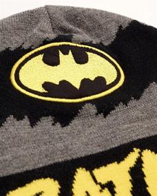 img 3 attached to 🦇 Stay Warm with Warner Bros. Boys' Batman Winter Hat - 2 Pack Superhero Pom Pom Beanie with Ear Flaps