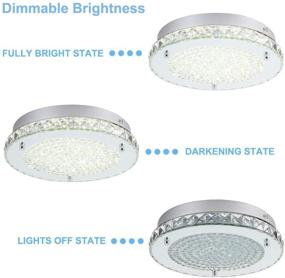 img 1 attached to Stunning Modern Crystal Chandelier Auffel: Minimalist LED Flush Mount Ceiling Light Fixture – Elegant Glass Surface – 1980LM Brightness – Ideal for Bathroom, Kitchen Island, Bedroom
