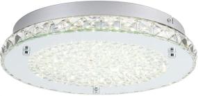 img 4 attached to Stunning Modern Crystal Chandelier Auffel: Minimalist LED Flush Mount Ceiling Light Fixture – Elegant Glass Surface – 1980LM Brightness – Ideal for Bathroom, Kitchen Island, Bedroom