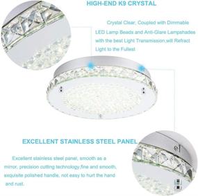 img 2 attached to Stunning Modern Crystal Chandelier Auffel: Minimalist LED Flush Mount Ceiling Light Fixture – Elegant Glass Surface – 1980LM Brightness – Ideal for Bathroom, Kitchen Island, Bedroom