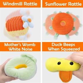 img 2 attached to 🦆 iPlay, iLearn Baby Stacking Toys: Soft Fabric Ring Stacker with Plush Duck Nesting Toy, Sound Effects - Sensory Development, Ideal Gift for 3-18 Months Old Infant Toddler Boy Girl