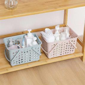 img 3 attached to 🚿 Grey Shower Caddy Basket - Portable Tote with Handles for Bathroom, Dorm, Kitchen, Gym & More