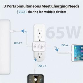 img 3 attached to Fast Charging 65W GaN Tech USB C Type C Portable Wall Charger with 3 Ports for MacBook Pro Air iPad iPhone 12 Pro 11 Pro Max XR XS SE Galaxy S20 / S10 / Note 20 Pixel Switch, and More