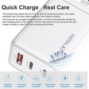 img 1 attached to Fast Charging 65W GaN Tech USB C Type C Portable Wall Charger with 3 Ports for MacBook Pro Air iPad iPhone 12 Pro 11 Pro Max XR XS SE Galaxy S20 / S10 / Note 20 Pixel Switch, and More