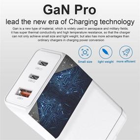 img 2 attached to Fast Charging 65W GaN Tech USB C Type C Portable Wall Charger with 3 Ports for MacBook Pro Air iPad iPhone 12 Pro 11 Pro Max XR XS SE Galaxy S20 / S10 / Note 20 Pixel Switch, and More