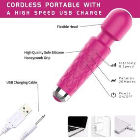 img 1 attached to 💦 Waterproof Cordless Handheld Wand Massager for Deep Tissue Back Massage – Upgraded Edition, Perfect for Men & Women, Silent Electric Massager for Shoulder and Body, Rose