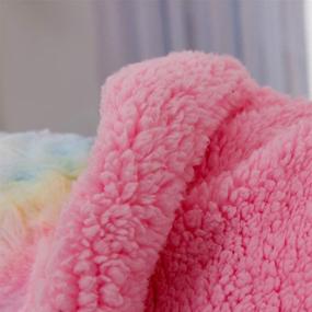 img 1 attached to COCOPLAY W Faux Fur Throw Blanket, Super Soft Fuzzy Lightweight Luxurious Cozy Warm Fluffy Plush Sherpa Rose Pink Rainbow Microfiber Blanket for Bed Couch Living Room (Pink Rose, Throw Size: 50 Inch x 65 Inch)