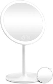 img 4 attached to 💄 Portable Rechargeable Lighted Makeup Mirror with 10X Magnification, Dimmable LED Lights, and 3 Lighting Modes – Ideal Travel Vanity Mirror for Cosmetics