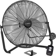 lasko metal commercial grade high velocity floor fan 🌬️ | wall mount option & remote control | black h20660 logo