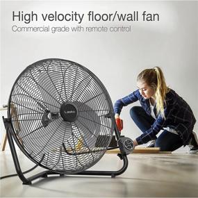 img 3 attached to Промышленный вентилятор Lasko Metal High Velocity с настенным кронштейном и пультом дистанционного управления, черный H20660