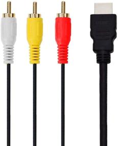 img 1 attached to 🔌 Кабель Yubohai HDMI к RCA 5 футов / 1,5 м - Высококачественный HDMI-мужской кабель для видео и аудио 3-RCA AV компонентов для телевизора (черный)