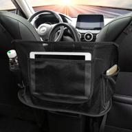 🚗 органайзер для автомобиля moetyang car net pocket handbag holder: сетчатое хранилище для сумок между сиденьями в черном цвете - идеальный органайзер на заднее сиденье для телефонов, документов в большинстве автомобилей. логотип