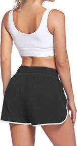 img 1 attached to 🩳 LaLaLa Women's Zip Pocket Workout Shorts - Quick-Dry Athletic Sports Shorts with Elastic Waistband and Built-in Liner