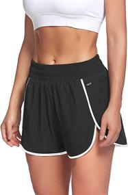 img 4 attached to 🩳 LaLaLa Women's Zip Pocket Workout Shorts - Quick-Dry Athletic Sports Shorts with Elastic Waistband and Built-in Liner