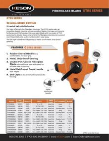 img 1 attached to Keson OTRS1810330 Fiberglass Measuring Tape with Graduation Markings