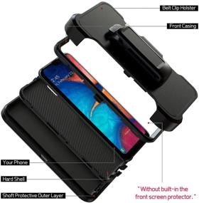 img 3 attached to 📱 Protective Shield Case with Belt Clip Holster for Samsung Galaxy A20/A30 - Black