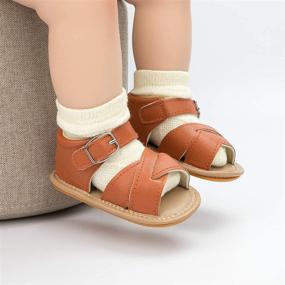 img 2 attached to 👶 Babelvit Soft Summer Sandals for Infant Baby Girls and Boys - Casual Flower Tassel Dress Shoe with Anti-Slip Rubber Sole for Outdoor Flats. Perfect Toddler First Walker Shoes.