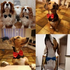 img 1 attached to 🐶 Set of 50 Adjustable Dog Bow Ties with Collar, Puppy Neckties and Cat Collars, Assorted Color, Pet Grooming Accessories