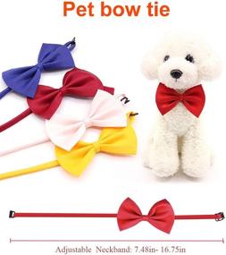 img 2 attached to 🐶 Set of 50 Adjustable Dog Bow Ties with Collar, Puppy Neckties and Cat Collars, Assorted Color, Pet Grooming Accessories