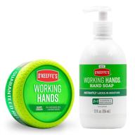 o'keeffe's working hands hand cream, 3.4 oz 👐 jar + working hands moisturizing hand soap, 12 oz pump logo