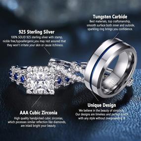 img 1 attached to 💍 Newshe Wedding Jewelry Set: Tungsten & Sterling Silver Accessories for Women