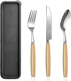 img 4 attached to Eco-Friendly Stainless Portable Utensils: Convenient Silverware On-the-Go