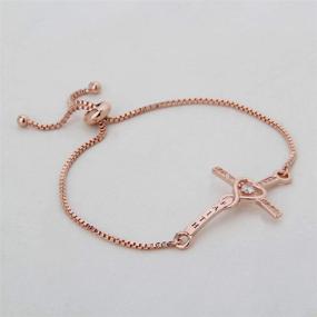 img 3 attached to 🙏 WUSUANED Faith Cross Adjustable Slider Bracelet: A Perfect Christian Gift for Her