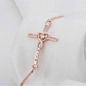 img 1 attached to 🙏 WUSUANED Faith Cross Adjustable Slider Bracelet: A Perfect Christian Gift for Her