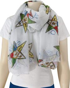 img 2 attached to 🔺 36x72 Inches Oversized Viscose Scarf - Order of the Eastern Star