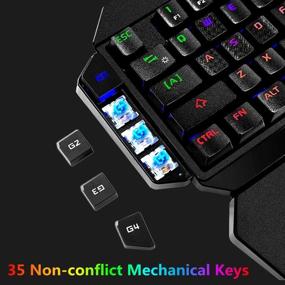 img 2 attached to 🎮 Enhance Your Gaming Experience with the RGB One Handed Mechanical Gaming Keyboard - Backlit, Compact, and Ergonomic!