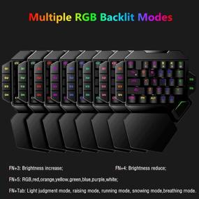 img 3 attached to 🎮 Enhance Your Gaming Experience with the RGB One Handed Mechanical Gaming Keyboard - Backlit, Compact, and Ergonomic!