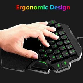 img 1 attached to 🎮 Enhance Your Gaming Experience with the RGB One Handed Mechanical Gaming Keyboard - Backlit, Compact, and Ergonomic!