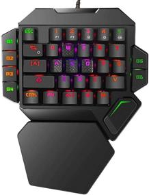 img 4 attached to 🎮 Enhance Your Gaming Experience with the RGB One Handed Mechanical Gaming Keyboard - Backlit, Compact, and Ergonomic!