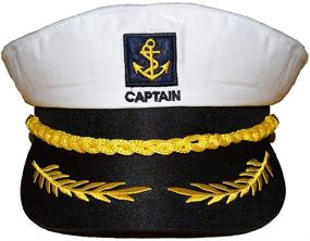 img 2 attached to 🧢 Kids Admiral Yacht Captain Hat Set: Embroidered Anchor Sailor Nautical Party Hats - 3 PC Pack