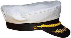 img 1 attached to 🧢 Kids Admiral Yacht Captain Hat Set: Embroidered Anchor Sailor Nautical Party Hats - 3 PC Pack