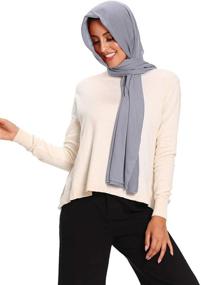 img 3 attached to Stylish Hijab Women Jersey Scarfs: 🧕 Trendy Muslim Women's Accessories for Scarves & Wraps