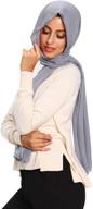 stylish hijab women jersey scarfs: 🧕 trendy muslim women's accessories for scarves & wraps logo